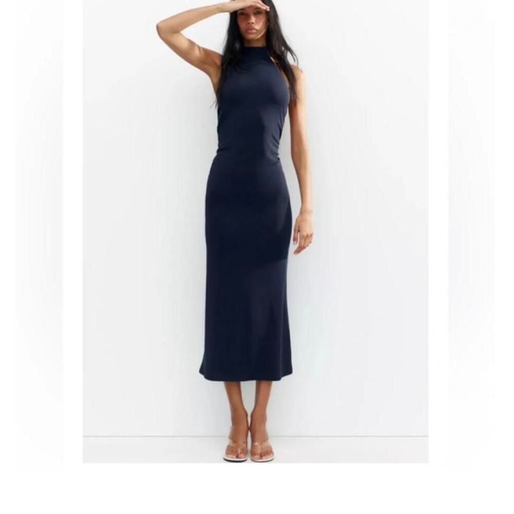 Zara Women's Navy and Black Dress